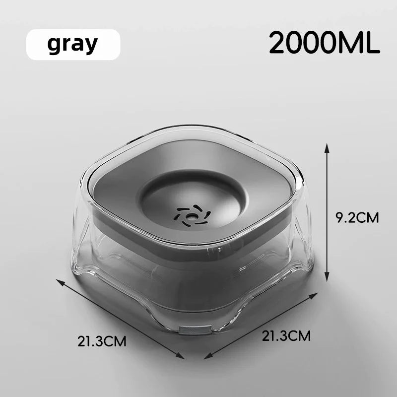 2L Anti-Spill Dog Water Bowl - Floating Disk No-Splash Pet Water Dispenser