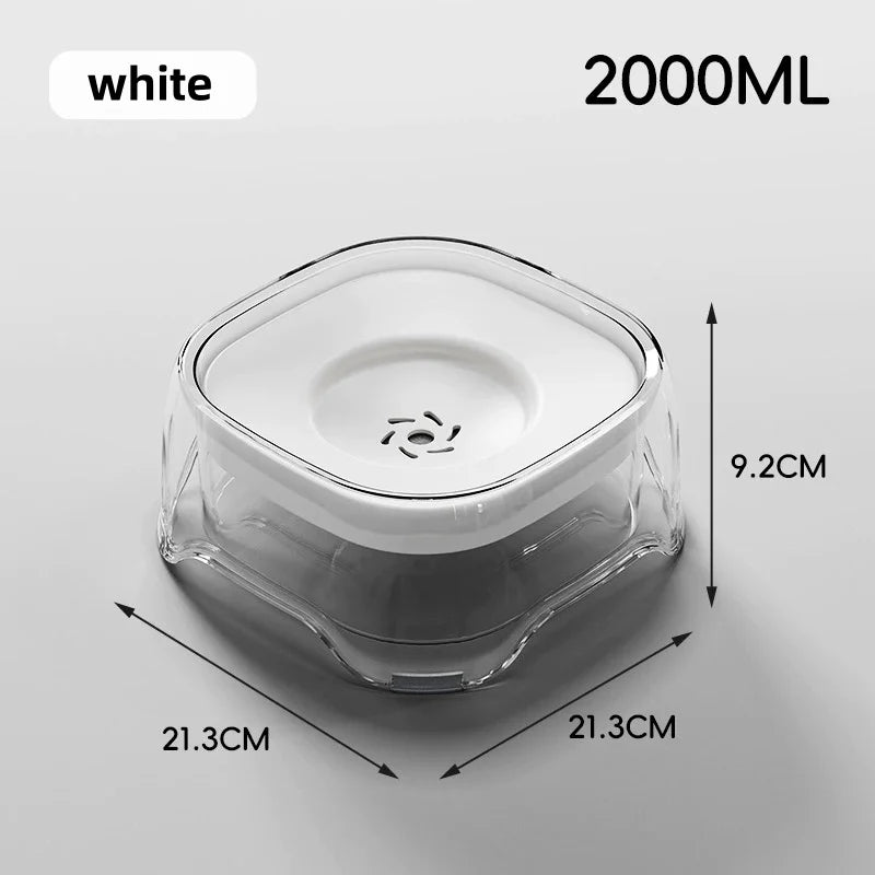 2L Anti-Spill Dog Water Bowl - Floating Disk No-Splash Pet Water Dispenser