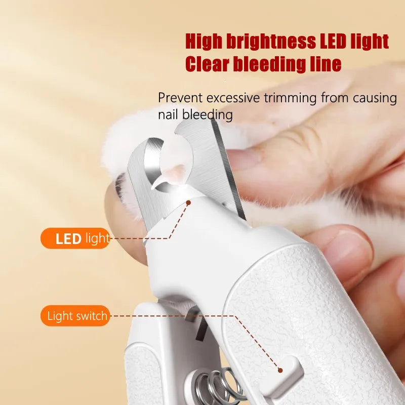 Professional Pet Nail Clippers with LED Light - Safe Nail Trimmer for Dogs & Cats