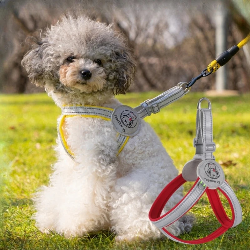 Reflective No Pull Dog Harness - Adjustable Vest for Small Medium Dogs & Cats