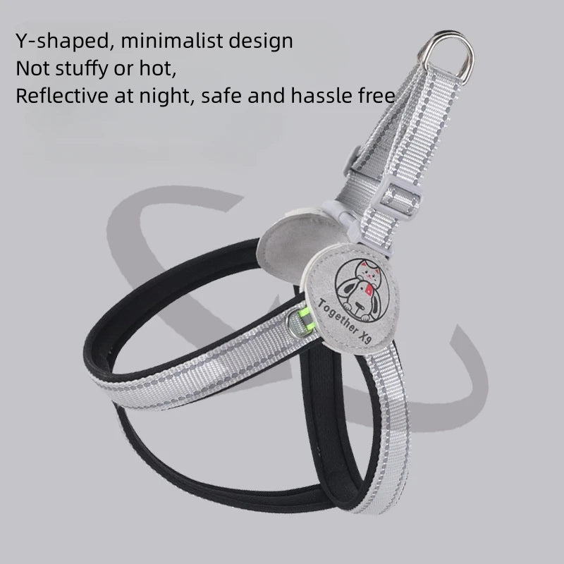 Reflective No Pull Dog Harness - Adjustable Vest for Small Medium Dogs & Cats