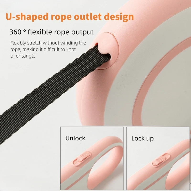 Retractable Dog Leash 5M - Quick Release Automatic Belt for All Dog Sizes