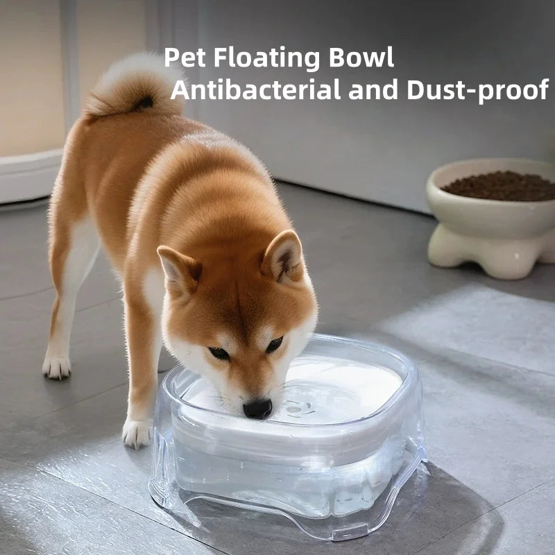 2L Anti-Spill Dog Water Bowl - Floating Disk No-Splash Pet Water Dispenser