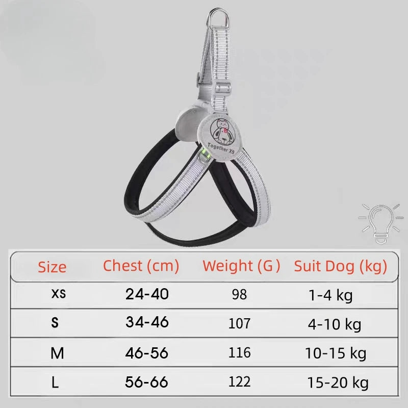 Reflective No Pull Dog Harness - Adjustable Vest for Small Medium Dogs & Cats