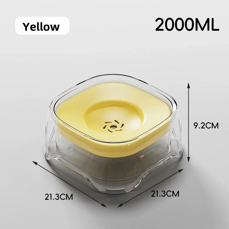 2L Anti-Spill Dog Water Bowl - Floating Disk No-Splash Pet Water Dispenser